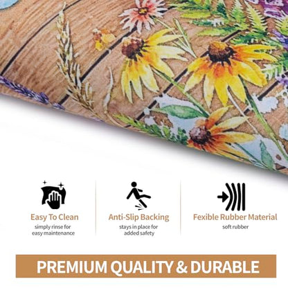 Door mat Non Slip Rubber Back 17x29 Front Door Mat Outside Entrance - color: Floral