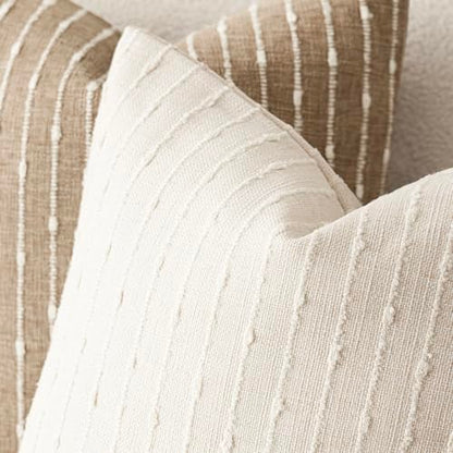 Foindtower Boho Striped Boucle Lumbar Throw Pillow Covers 12x20 Cream White - color: Cream White, size: 20" x 12" (Pack of 2)