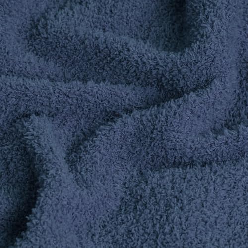 JOOJA Navy Blue Blanket Warm Queen Size Fuzzy Knitted Oversized Luxury Bed Blankets, Soft Lightweight Plush Blanket Queen Size for Cozy Nights (Navy Blue, 90x90) - color: Navy Blue, size: 90x90