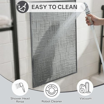Bath Mat Non Slip,Quick Dry Bathroom Rug Under Door,16"x24",Grey - color: A- Grey, size: 16"x24"