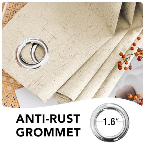H.VERSAILTEX 100% Blackout Curtains for Bedroom Thermal Insulated Linen Textured Curtains Heat and Full Light Blocking Drapes Living Room Curtains 2 Panel Sets, 42x45 Inch, Bleached Sand - color: Bleached Sand, size: 42"W x 45"L (Pack of 2)
