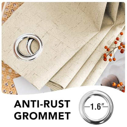 H.VERSAILTEX 100% Blackout Curtains for Bedroom Thermal Insulated Linen Textured Curtains Heat and Full Light Blocking Drapes Living Room Curtains 2 Panel Sets, Bleached Sand, 42x63 Inch - color: Bleached Sand, size: 42"W x 63"L (Pack of 2)