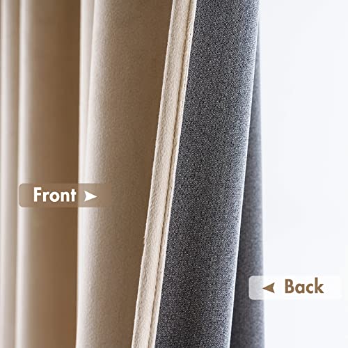 MIULEE Camel Beige Blackout Velvet Curtains Drapes 63 Inch Long 52"x63" - color: Camel Beige, size: 52"W x 63"L (Pack of 2)