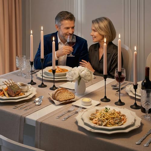 NLBTW Black Candlestick Holders, Metal Taper Candle Holder, Set of 3 - color: Black, size: 1 Set (3 Pcs)