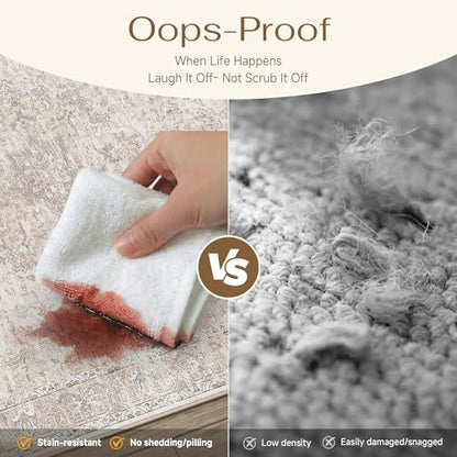 HUGEAR Beige Area Rugs 8x10 Washable Rug Indoor Carpet - color: Multi Beige, size: 8' x 10' (Rectangular)