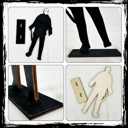 Halloween Decorations 4PCS Halloween Horror Movie Wooden Table Centerpieces