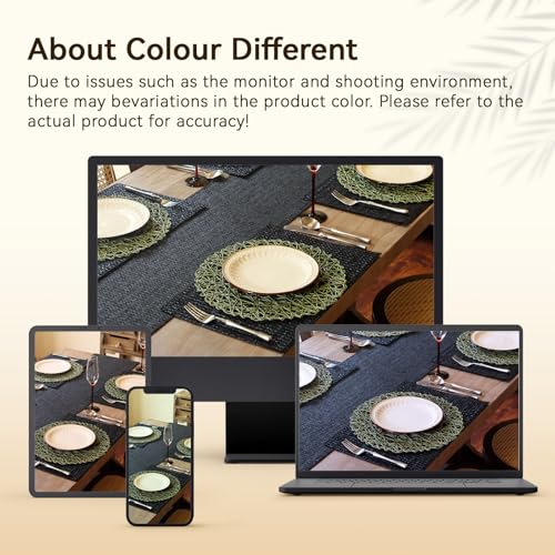 AHHFSMEI Paper Braided Round Placemats Set of 12 Natural Non-Slip Heat Resistant Table Mats for Dining Tables Woven Indoor & Outdoor Place mats(Green,12) - color: Green