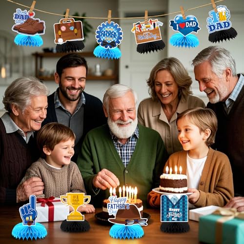 10Pcs Father's Day Honeycomb Centerpieces Table Decorations - style: Father's Day Style