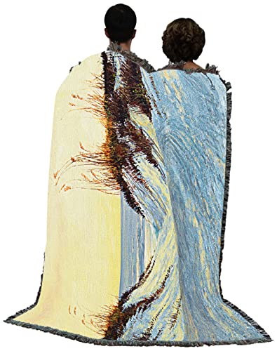 Pure Country Weavers Dune Blush Blanket by Roger Bansemer - Coastal Ocean Beach Gift Tapestry Throw Woven from Cotton - Made in the USA (72x54) - color: Dune Blush