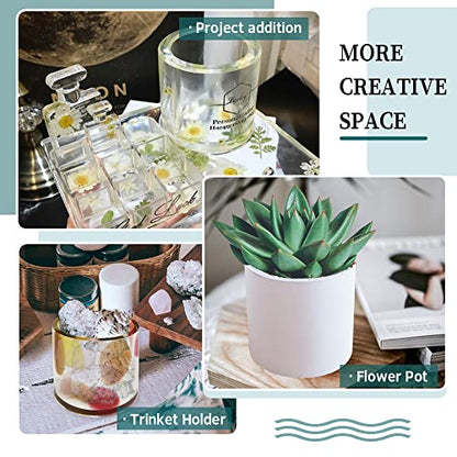2PCS Large Resin Molds Silicone, Concrete Planter Mold, 2.95" Project Inner Diameter, Cylinder Organizer Container Jar Succulent Flower Pot Plaster Clay Craft Making Kit Resin Supplies - color: 2x Cylinder Pot-B