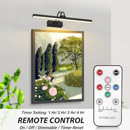 Wireless Wall Picture Light Rechargeable, 16", Black - color: Painted Black, size: 16 inches