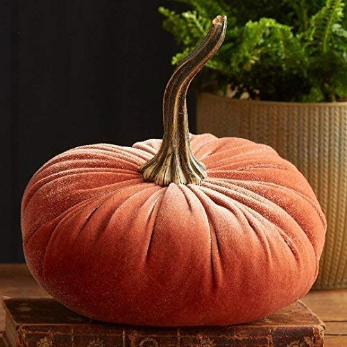 Your Heart's Content Harvest 6.25 inch Velvet Pumpkin (Harvest) - color: Harvest