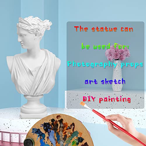 Norrclp 12.5in Greek Statue of Diana, Classic Roman Head Bust - color: Anna-12.5in
