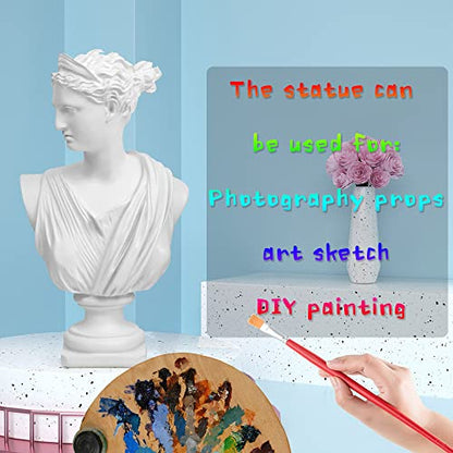 Norrclp 12.5in Greek Statue of Diana, Classic Roman Head Bust - color: Anna-12.5in