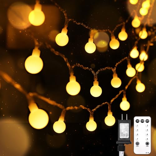 suddus 109ft Connectable Globe String Lights Plug in Remote Warm White | 300 Led Hanging Fairy Lights with Timer,String Lights for Bedroom, Dorm, Classroom,Indoor,Outdoor Decor - color: Warm White, size: 300LED Plug