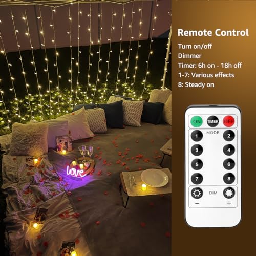 Lepro Lighting Ever Fairy Curtain Lights Battery Operated & USB Plug in