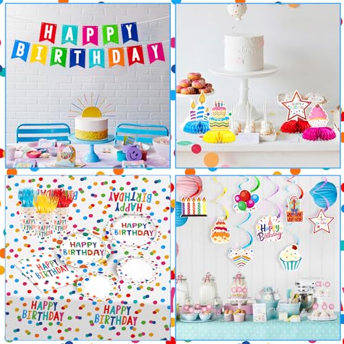 155Pcs Colorful Dots Birthday Party Decorations Party Supplies Serve 24
