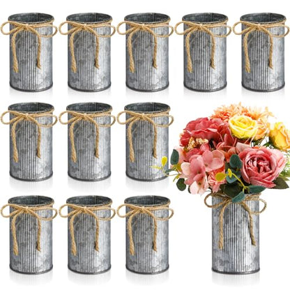 4.33 Inch Mini Vase Wedding Table Centerpieces,Iron Color,12 Pcs - color: Iron Color