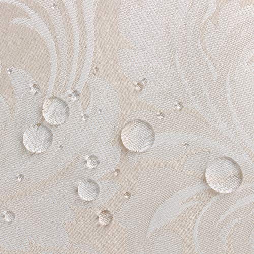 EHouseHome Jacquard Damask Reversible Beige Table Runners with Tassels 13 x 72 inch Wrinkle and Water Resistant Spill-Proof Decorative Dining and Wedding Runners - color: Beige With Tassels