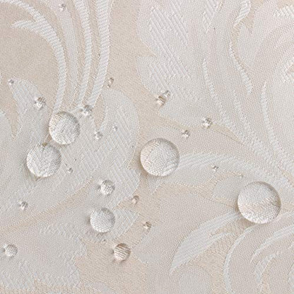 EHouseHome Jacquard Damask Reversible Beige Table Runners with Tassels 13 x 72 inch Wrinkle and Water Resistant Spill-Proof Decorative Dining and Wedding Runners - color: Beige With Tassels