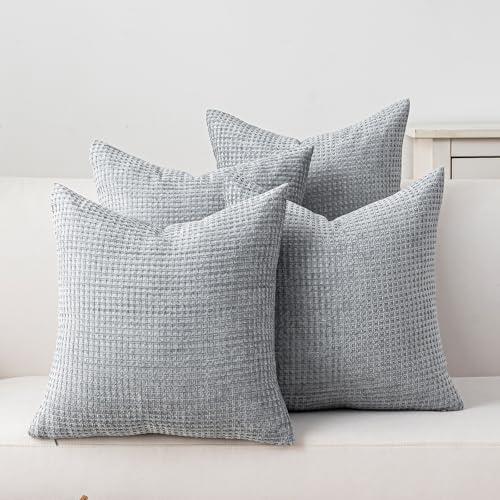 Pack of 4 Throw Pillow Covers 20x20” Boho Cushion Covers for Living Room - color: Light Gray, size: 20" x 20" (Pack of 4)