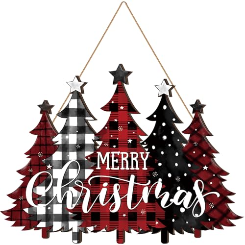 BBTO Christmas Wreath for Front Door Xmas Door Sign(Christmas Tree) - style: Christmas Tree