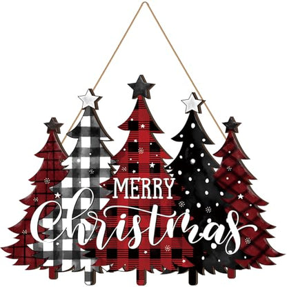 BBTO Christmas Wreath for Front Door Xmas Door Sign(Christmas Tree) - style: Christmas Tree