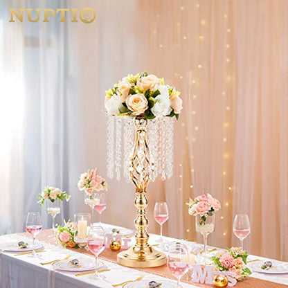 NUPTIO Tall Centerpiece for Wedding Table, Gold, 19.3" Tall, 10 Pcs - color: Gold, size: Medium - 10 Pcs