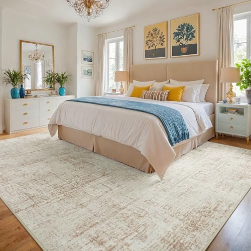 10x12 Area Rug for Living Room Bedroom: Non-Slip Modern Beige White - color: Beige/White, size: 10' x 12' (Rectangular)