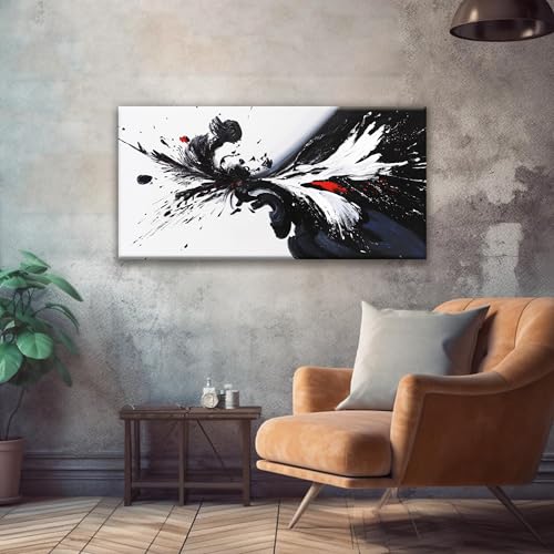 QSQ Black And White Wall Art Modern Abstract Wall Art Print 20 × 40 In - color: KA7D, size: 40"L x 20"W