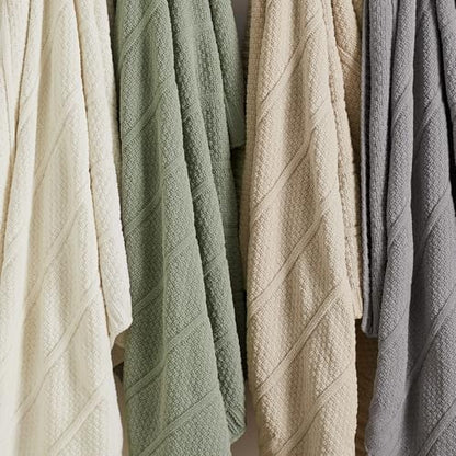 Amélie Home Chenille Knit Throw Blanket, Mist Gray 50"x60" - color: Mist Gray, size: 50" X 60"