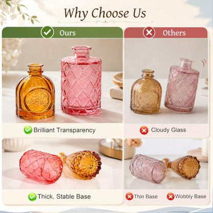 TBWIND 12 Pcs Colorful Glass Bud Vase Set - color: Multicoloured-12pcs, size: 12Pcs