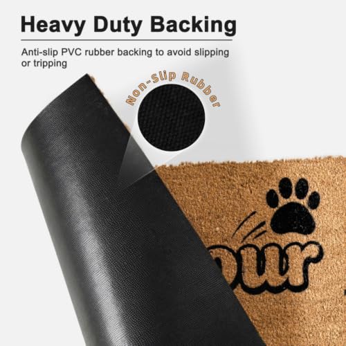 Natural Coco Coir Welcome Doormat 17x30 Wipe Your Paws Dog Door Mat - color: Wipe Your Paws