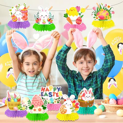 Happy Easter Honeycomb Centerpiece Decorations for Table