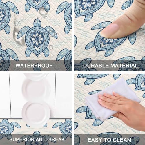 Sea Turtle Kitchen Comfort Mat 36x20in Anti-Fatigue Kitchen Mats - color: Sea Turtle