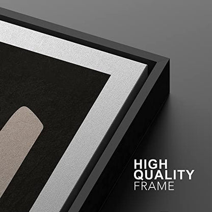 SIGNWIN Framed Canvas Print Wall Art Set Black Brown Geometric Polygon Stripes Abstract Shapes Illustrations Modern Art Minimal Boho Relax/Calm for Living Room, Bedroom, Office - 16"x24"x2 Black - color: A16-2202-win05, size: 16"x24"x2 Panels Black