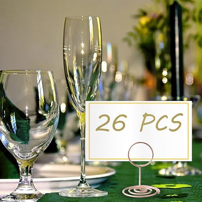 Table Number Holders, 26PCS Place Card Holder, Photo Holder (2" Rose Gold) - color: Rose Gold, size: Small