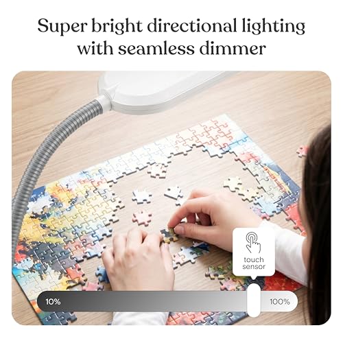 Brightech Litespan LED 2nd Edition Reading Floor Lamp with Cool, Soft & Warm White LED's - Built-in Dimmer - Adjustable Design Pivots in Any Direction - Energy Saving 12 Watts - Alpine White - color: Alpine White