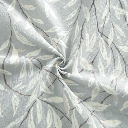 VOGOL Leaf Pattern Valance, Faux Linen Window Topper, 60x14, Gray - color: Grey, size: 60"W x 14"L (Pack of 1)