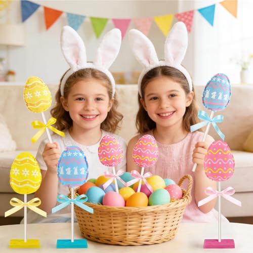 DECYOOL 3 Pcs Easter Egg Table Decor Easter Decorations for Home