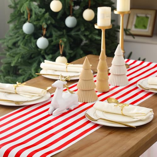 AmazingSpark Striped Table Runner Roll,Red,25' Long X 16" Wide - color: Red, size: 25' Long X 16" Wide