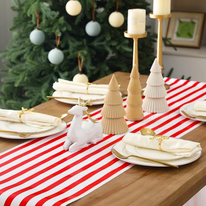 AmazingSpark Striped Table Runner Roll,Red,25' Long X 16" Wide - color: Red, size: 25' Long X 16" Wide