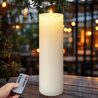 14"×4" Large Outdoor Flameless LED Candles, IP45 Waterproof, White 1 Pack - color: White, size: 14 X 4in-1Pack