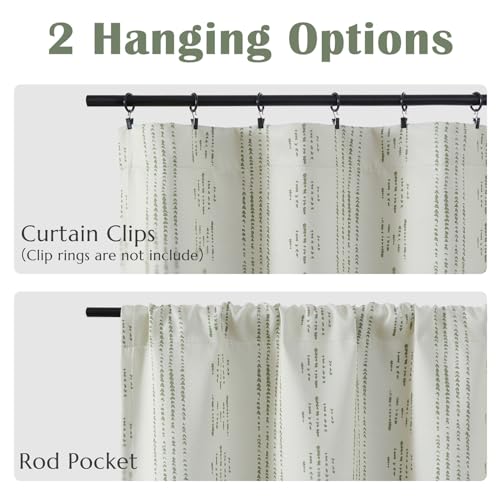 jinchan Striped Window Valance 16 Inch Modern Boho 1 Panel Green on Beige - color: Boho| Green on Beige, size: 52"W x 16"L (Pack of 1)