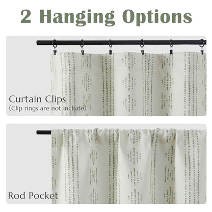 jinchan Striped Window Valance 16 Inch Modern Boho 1 Panel Green on Beige - color: Boho| Green on Beige, size: 52"W x 16"L (Pack of 1)