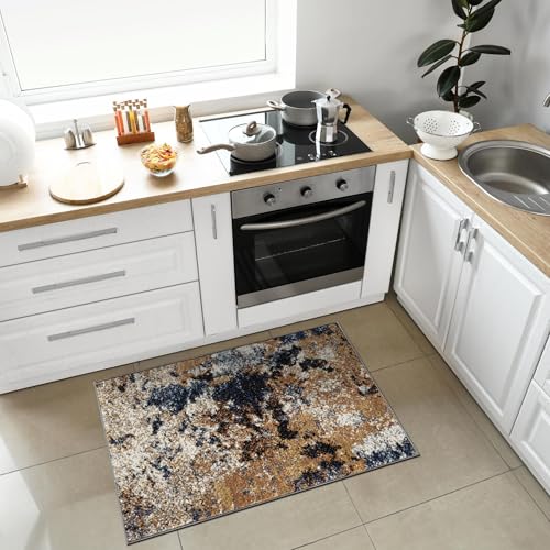 Keen Home Design Abstract Non-Shedding Entryway Rug, Soft Thick Pile, 2x3 - color: Skies Multi, size: 2' x 3' (Rectangular)