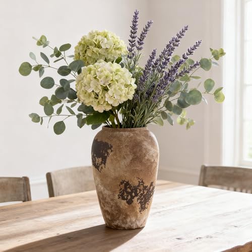 Ceramic Rustic Vases, Stoneware jug,11 inch Terracotta Table Vase Pots