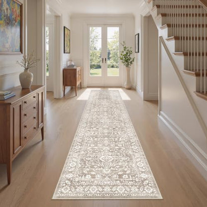 Soalmost Runner Rug Non-Slip for Hallway 2x8, Washable Soft Kitchen Rug - color: Light Brown, size: 2' x 8' (Runner)
