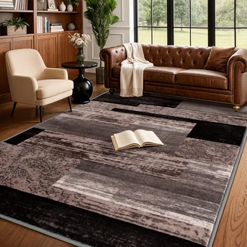 LIANLAM 5x7 Washable Area Rugs for Living Room and Bedroom(5x7,Chocolate) - color: Chocolate, size: 5' x 7' (Rectangular)