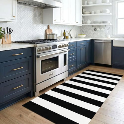 KOZYFLY Black and White Area Rug 3x5 Ft Washable - color: Black and White, size: 3' x 5' (Rectangular)